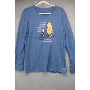 Life is Good Long Sleeve Crusher Tee-Size XXL-Pooh Bear-"Be in a Good Mood"